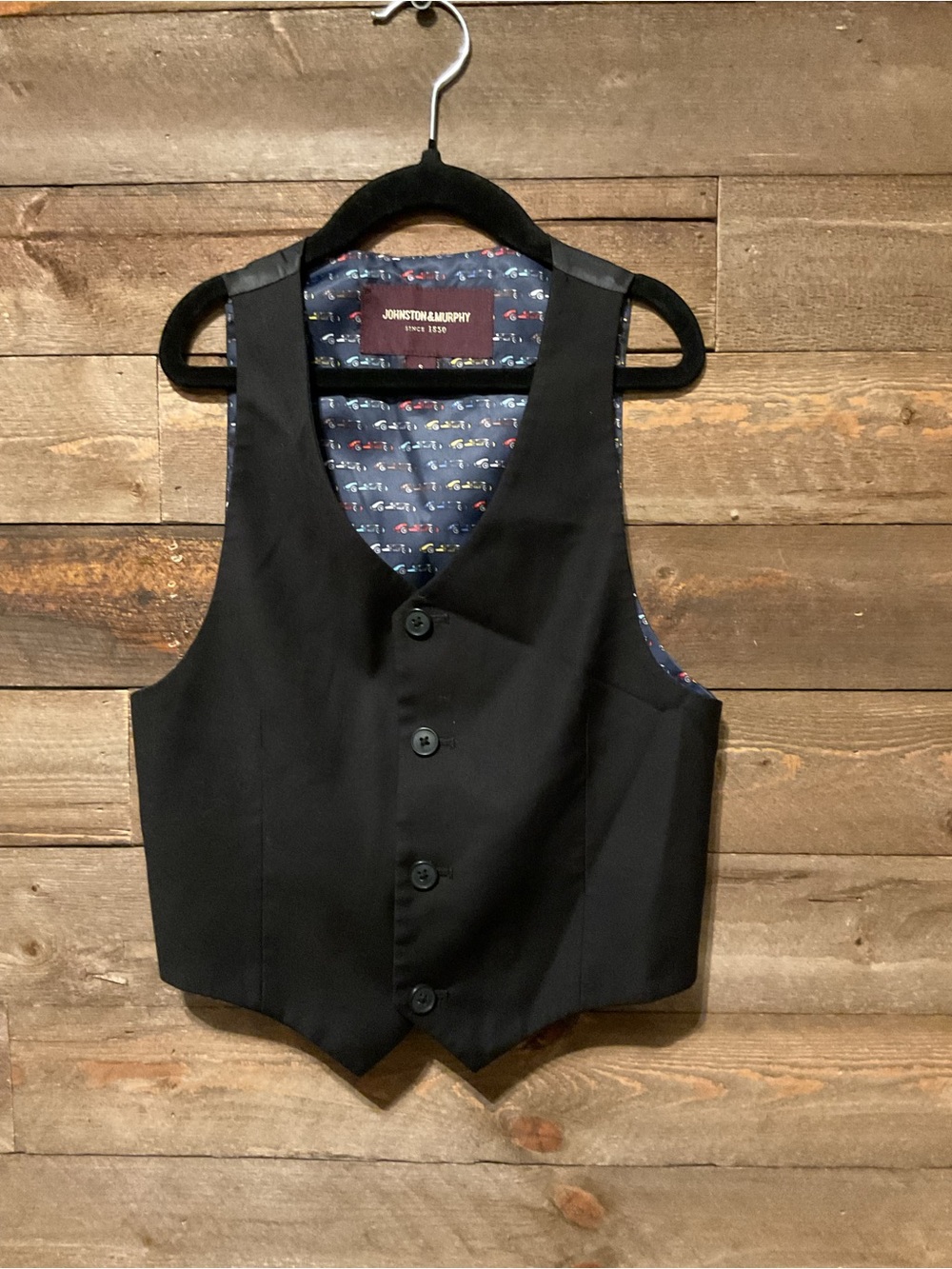 Johnston & Murphy Black Dressy Vest Boys Size Small 6-7